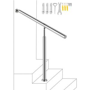 VEVOR Balustrade Trap Trapleuning voor buiten cRoestvrijstalen balustrade OneStairs 80x90cm wand