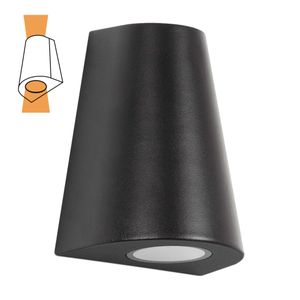 Cone Up&Down Muurlamp Zwart met Lichtsensor LED