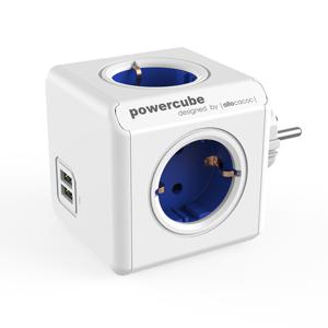 Allocacoc PowerCube Original power uitbreiding 4 AC-uitgang(en) Binnen Blauw, Wit