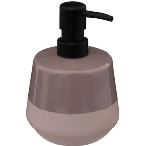 Zeeppompje/zeepdispenser van keramiek - taupe - 440 ml - Zeeppompjes