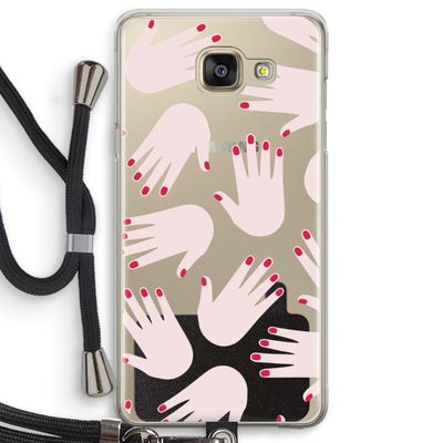 Hands pink: Samsung Galaxy A5 (2016) Transparant Hoesje met koord