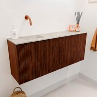 Toiletmeubel Mondiaz Joya Dlux | 100 cm | Meubelkleur Ruby | Faye wastafel Ostra Wasbak Links | Zonder kraangat(en)