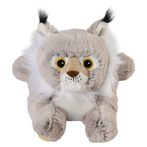 Warmies Warmte/magnetron opwarm knuffel - lynx - grijs - 36 cm - pittenzak
