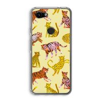 Cute Tigers and Leopards: Google Pixel 3a Transparant Hoesje