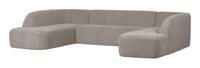 WOOOD Lounge U-Bank 'Sloping' Chenille, kleur Off White