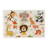 Houten Noppenpuzzel Thema, 6st. Houten Noppenpuzzel Thema, 6st.