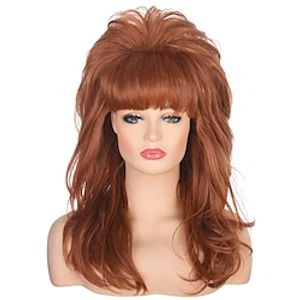 80s vrouwen peggy bundy bijenkorf pruik lang golvend gember bouffant synthetisch haar pruiken voor getrouwde huisvrouw grote rode vintage kostuum cosplay halloween party Lightinthebox