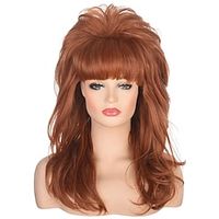 80s vrouwen peggy bundy bijenkorf pruik lang golvend gember bouffant synthetisch haar pruiken voor getrouwde huisvrouw grote rode vintage kostuum cosplay halloween party Lightinthebox - thumbnail