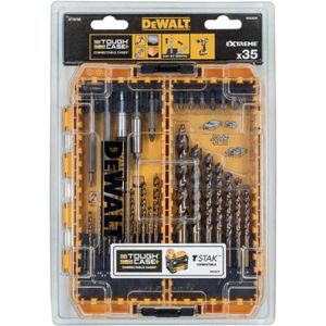 DeWALT HSS-G metaalboren EXTREME 2™ (1mm-12mm) en schroefbits boor- en bitset 35-delig, in Tough Case