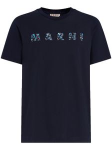 Marni t-shirt en coton à logo imprimé - Bleu