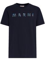 Marni t-shirt en coton à logo imprimé - Bleu