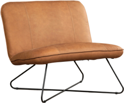 Bruine leren industriële fauteuil zonder armleuning Smile - Rancho Leer Clay (bruin leer)