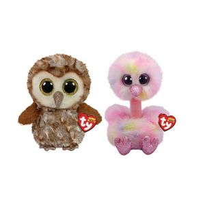 Ty - Knuffel - Beanie Buddy - Percy Owl & Avery Ostrich