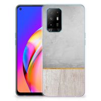 OPPO A94 5G | Reno5 Z Bumper Hoesje Wood Concrete