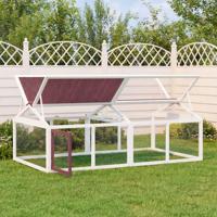 Dierenren 200x112,5x74 cm massief grenenhout mokkakleurig Dierenren 200x112,5x74 cm massief grenenhout mokkakleurig