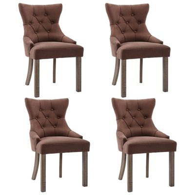 Vidaxl Eetkamerstoelen 4 St Stof Bruin Vidaxl Eetkamerstoelen 4 St Stof Bruin