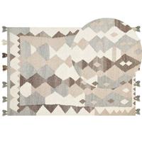 Beliani-ARALEZ-Kelim vloerkleed-Multicolor|Bruin-160 x 230 cm-Wol - thumbnail