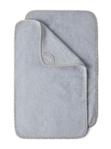Brunello Cucinelli Kids couverture en coton à patch logo - Gris