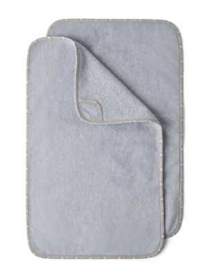 Brunello Cucinelli Kids couverture en coton à patch logo - Gris