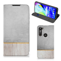 Motorola Moto G8 Power Book Wallet Case Wood Concrete