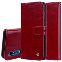 Business stijl olie Wax textuur horizontale Flip lederen case voor Huawei P30 met houder & kaartsleuven & portemonnee (rood)