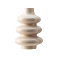 Leen Bakker - Vaas Liz - Naturel - 24xØ16 Cm - Keramiek - Wit#Beige