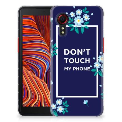 Samsung Galaxy Xcover 5 Silicone-hoesje Flowers Blue DTMP Samsung Galaxy Xcover 5 Silicone-hoesje Flowers Blue DTMP