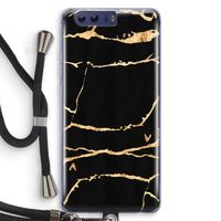 Gouden marmer: Honor 9 Transparant Hoesje met koord