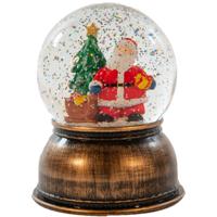Sneeuwbol/snowglobe - antiek goud - 11 x 14 cm - met LED verlichting - beeldje glitterwater bol Sneeuwbol/snowglobe - antiek goud - 11 x 14 cm - met LED verlichting - beeldje glitterwater bol