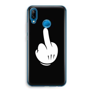 Middle finger black: Huawei P20 Lite Transparant Hoesje