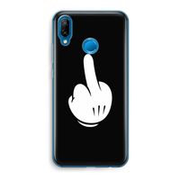 Middle finger black: Huawei P20 Lite Transparant Hoesje