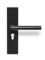 Deurklink Uno zwart basis op langschild PC55