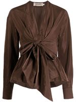 Silvia Tcherassi blouse Saanvi à fermeture nouée - Marron