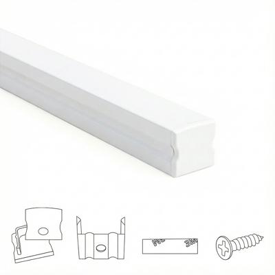Aluminium ledstrip profiel wit opbouw 2m - 15 mm hoog - compleet met afdekkap