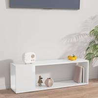 Tv-meubel 100x24x32 cm spaanplaat hoogglans wit