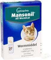 Mansonil All Worm Cat - Ontwormingstabletten voor Katten - 4 stuks