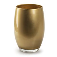 Bloemenvaas Galileo - goud kleurig stevig glas - H20 x D14 cm   - - thumbnail