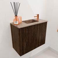 Toiletmeubel Mondiaz Joya Dlux | 50 cm | Meubelkleur Walnut | Faye wastafel Arena Wasbak Rechts | 1 kraangat
