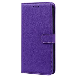 Xiaomi Redmi Note 10 5G hoesje - Bookcase - Koord - Pasjeshouder - Portemonnee - Camerabescherming - Kunstleer - Paars