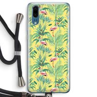 Flamingo party: Huawei P20 Transparant Hoesje met koord