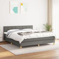 Boxspring met matras stof donkergrijs 180x200 cm