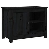 vidaXL Tv-meubel 70x36,5x52 cm massief grenenhout zwart - thumbnail