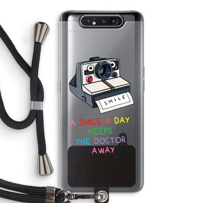 Smile: Samsung Galaxy A80 Transparant Hoesje met koord