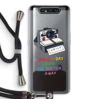 Smile: Samsung Galaxy A80 Transparant Hoesje met koord