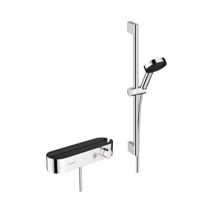 Hansgrohe Doucheset Pulsify Select S 105 3 Jets Activation Met Handdouche, Thermostaat, Glijstang 65 cm, Schuifstuk en Doucheslang Chroom