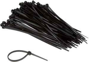 100 Tiewraps / kabelbinders 2,5x100mm zwart nylon