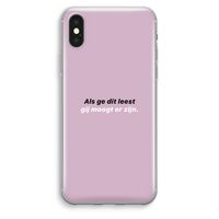 gij moogt er zijn: iPhone XS Max Transparant Hoesje