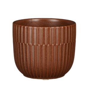 Mica Decorations Plantenpot - keramiek - mat bruin - D11-H9 cm   -