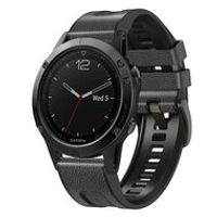 leer + siliconen bandje - Donkergrijs - Garmin Fenix 7X / 6X / 5X