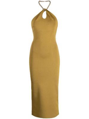 Galvan London robe Cleopatra à dos-nu - Jaune